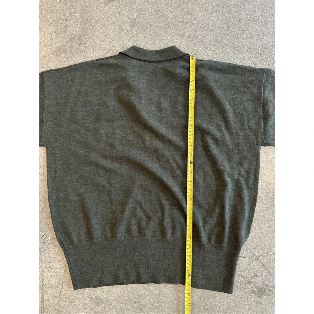 Madewell Polo Sweater Women Forrst Green Sz2XL Merino Wool Knit Pullover Casual